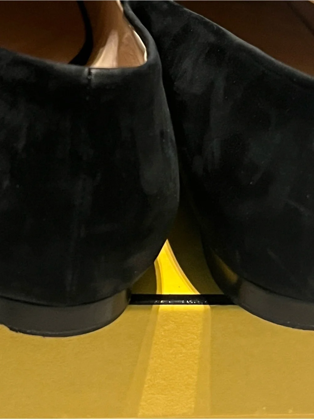 Fendi Black Suede Square-Toe Loafers